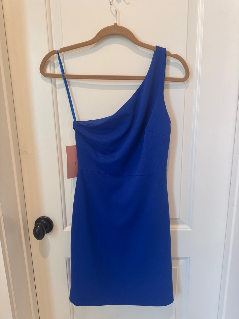 BHLDN One-Shoulder Cobalt Blue mini blue Cocktail Dress Anthropologie  XS